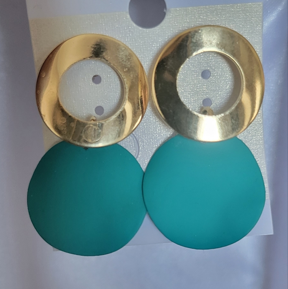 Turquoise hoop earrings